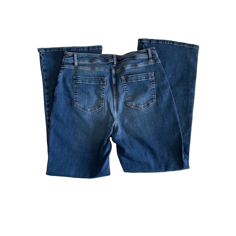 J.Jill Curvy High Rise Flare Jeans Size 14 Blue Stretch Denim Capsule Wardrobe - Picture 3 of 10